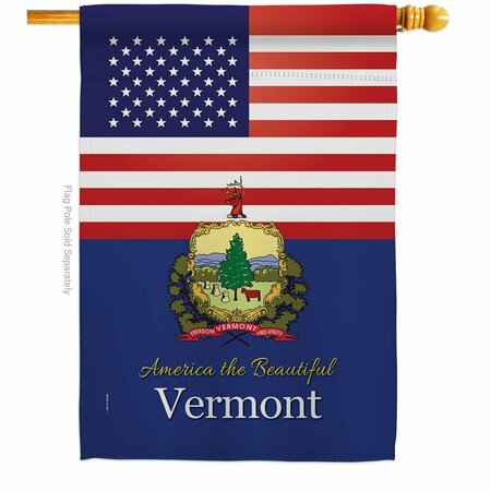 GUARDERIA 28 x 40 in. USA Vermont American State Vertical House Flag with Double-Sided Banner Garden GU3904731